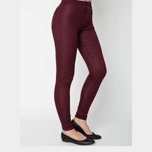 American apparel burgundy easy jeans