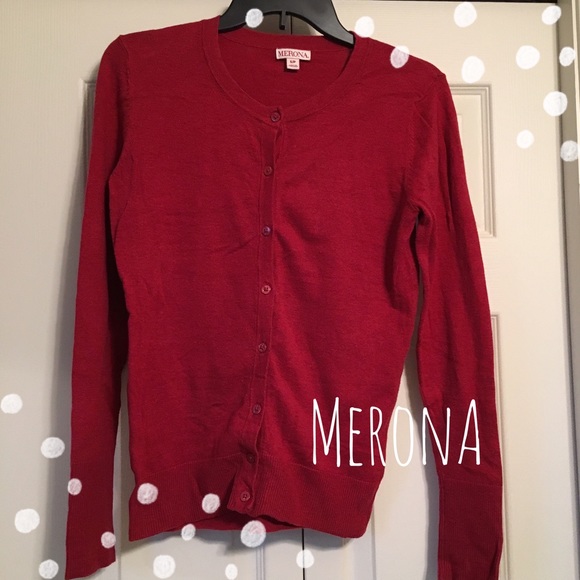 Merona Sweaters - Red Cardigan