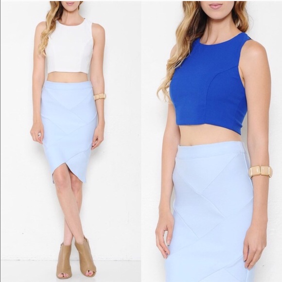 DOROTHY lace crop top - IVORY/BLUE - Picture 3 of 3