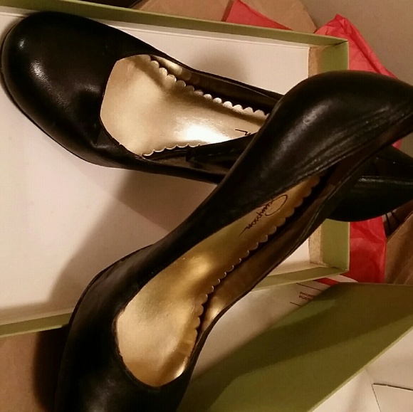 Jessica Simpson.  Black round toe stilettos.