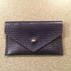 Leather Card Holder, Navy