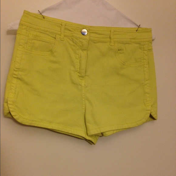 High waisted neon shorts