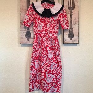 Vintage red floral dress