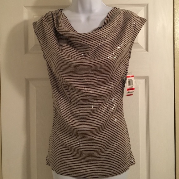 Cream and black sparkle shirt