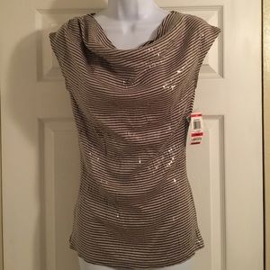 Cream and black sparkle shirt