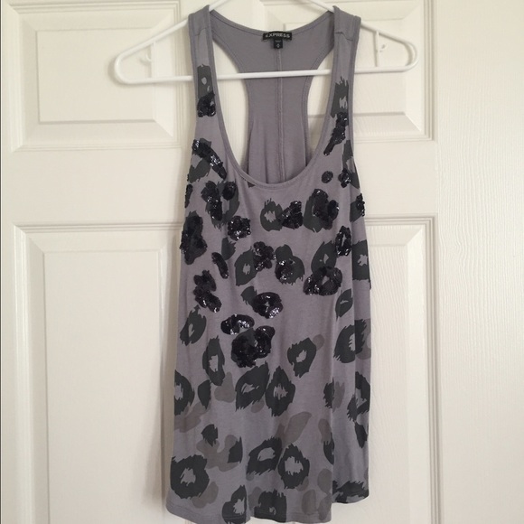 Express sequin leopard tank top Size Medium