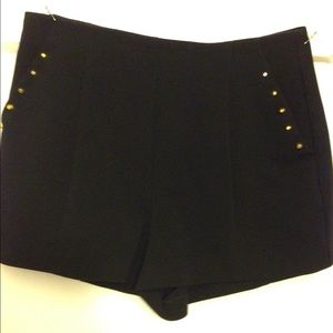 Black gold studded shorts