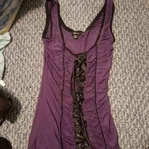 Purple guess lace tank