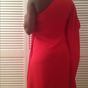 Side-Draped RED dress worn ONLY TWICE