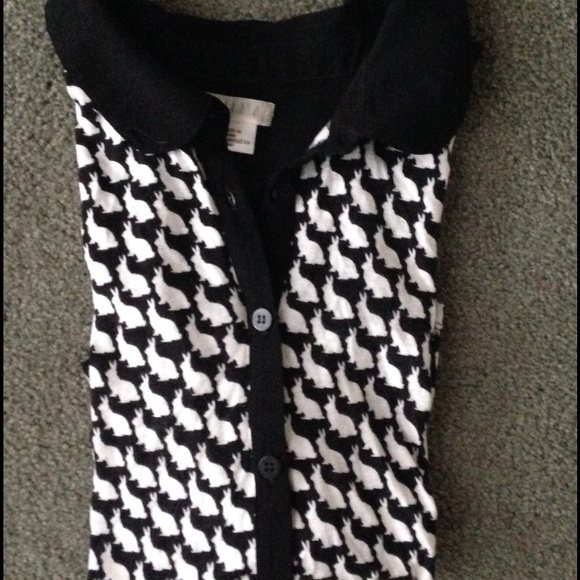 Collared rabbit print top