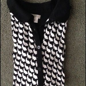 Collared rabbit print top