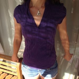 H&M Purple Pinstripe Blouse