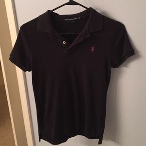 Black Polo with Purple Horse