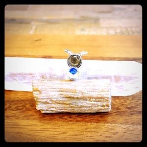 SWAROVSKI Stone & Sterling Silver Key Chain (Blue)