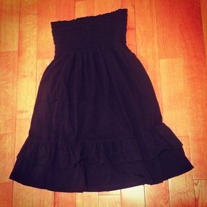 Black strapless summer dress or swim cover up