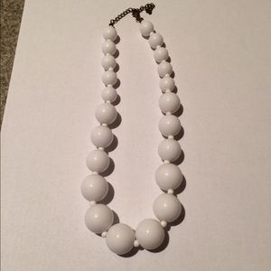 Chunky white beaded necklace