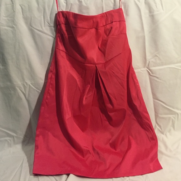 Satin pink strapless dress