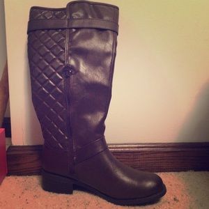 Brown Quilted Riding Boots size 9