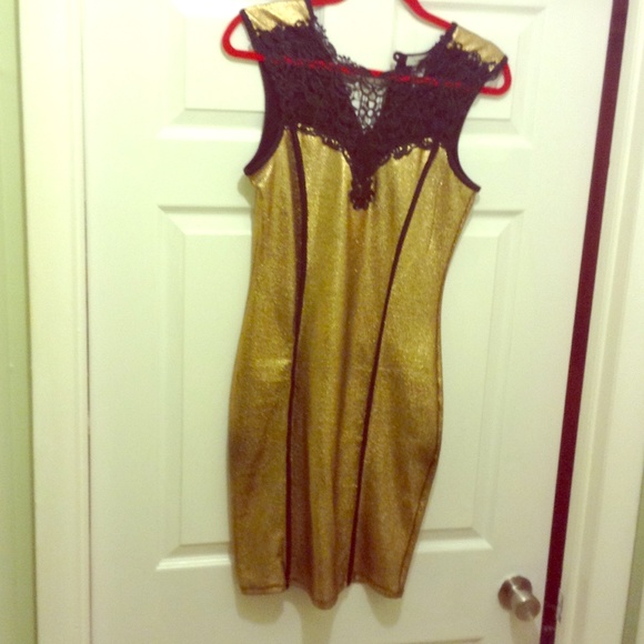 Gold sexy dress