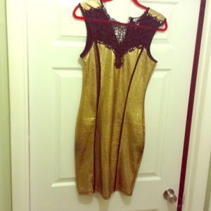 Gold sexy dress