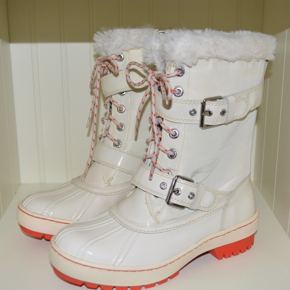 Sperry Shoes Winter White Snow Boots With Fur Trim Poshmark