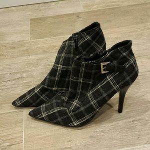 ON HOLD- Wool Plaid Ankle Booties