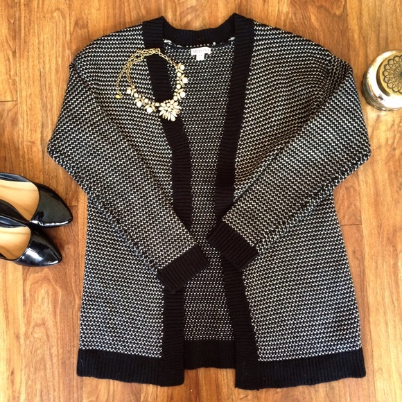 Merona Sweaters - Soft Black and White Knit Open Merona Sweater
