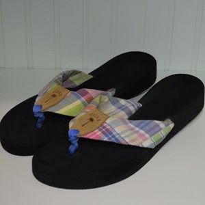 Eliza B Plaid Flip Flops