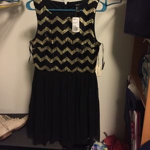 Forever 21 gold sequence dress