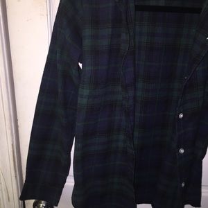 Green and blue plaid flannel
