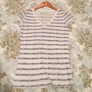 White and blue striped Aeropostale shirt