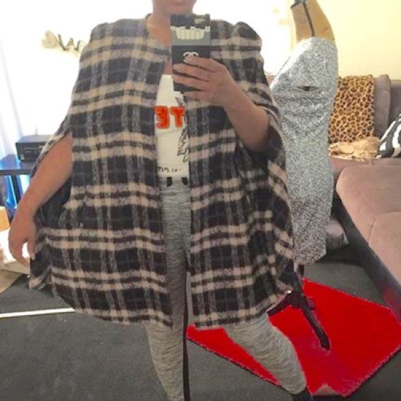 Plaid cape Coat