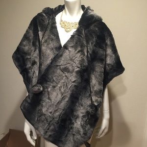 Bebe hounded faux fur shawl/wrap