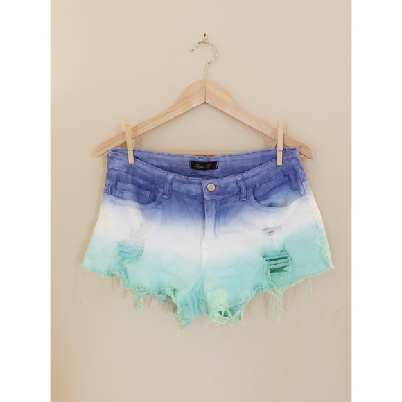 Tie-Dye Ombre High Waist Shorts