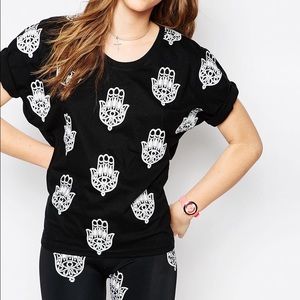 NWOT ASOS Your Eyes Lie Hamsa Hand Top