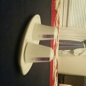 Miniature salt and pepper shakers with dish