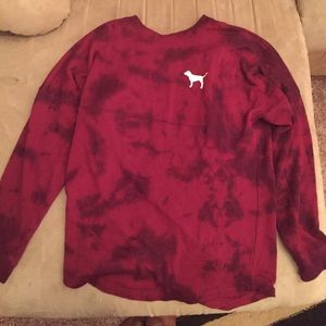 Tye dye Victoria secret pink varsity crew
