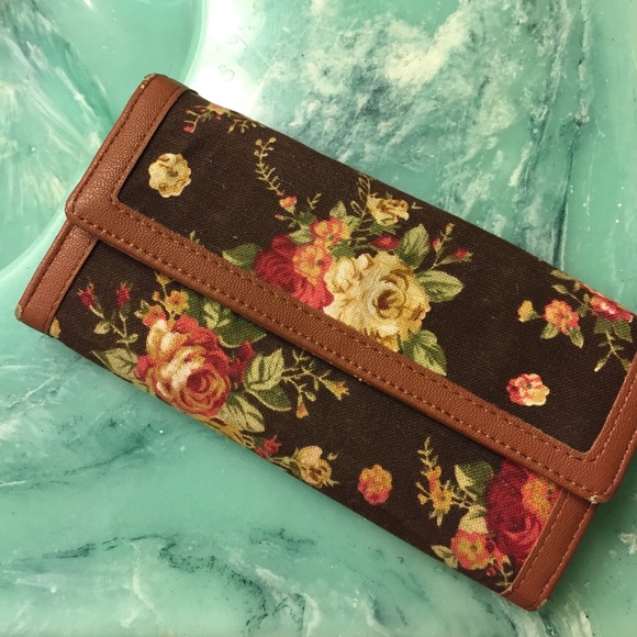 Cotton On Handbags - Brown flower patterned wallet