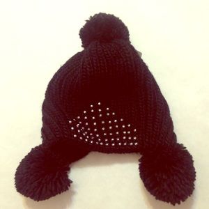 Rhinestone and Puff Beanie