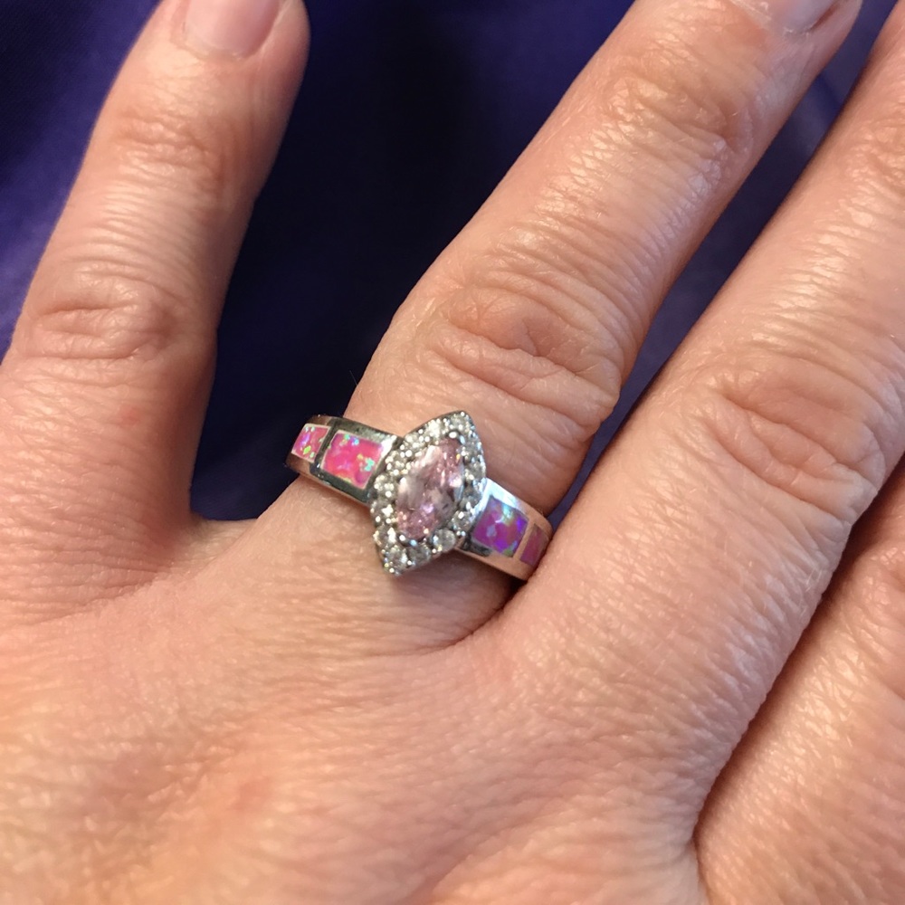 Last one available! pink fire opal ring size 9