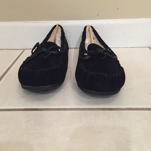Black suede moccasins