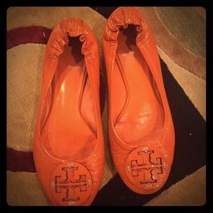 Orange patent Tory Burch ballet flats!