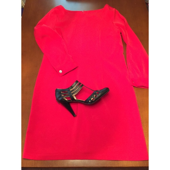 Split Sleeve Red Dress