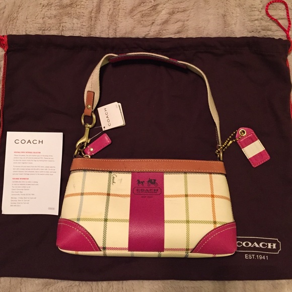 Coach Handbags - NWT Coach Heritage Stripe Tattersall Demi bag