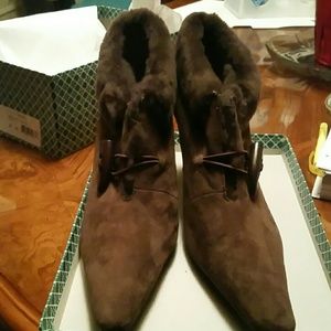 Brown Nubuck Booties