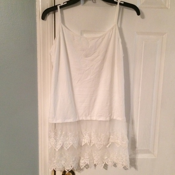 Brand new white top extender w/lace