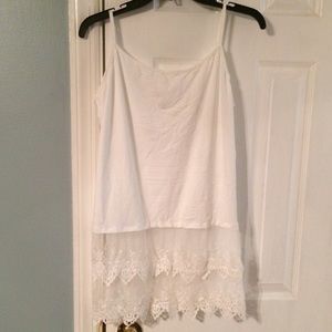 Brand new white top extender w/lace