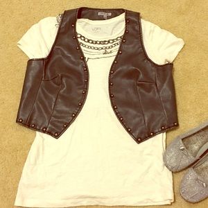 Faux leather vest..