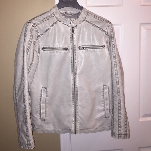 Black Rivet Jackets Coats Mens White Faux Leather Jacket Poshmark