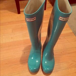 Hunter teal boots